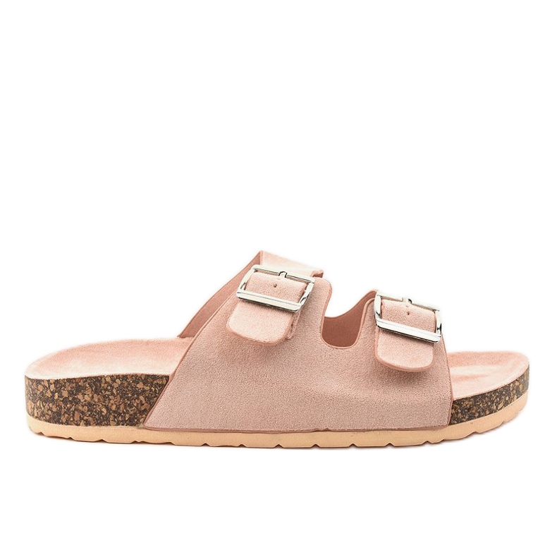 Růžové pantofle se sponou BL3100-SF růžový