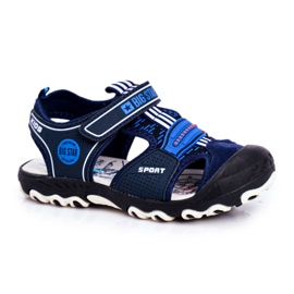 Dětské sandály Big Star se suchým zipem Navy Blue FF374211 námořnická modř modrý