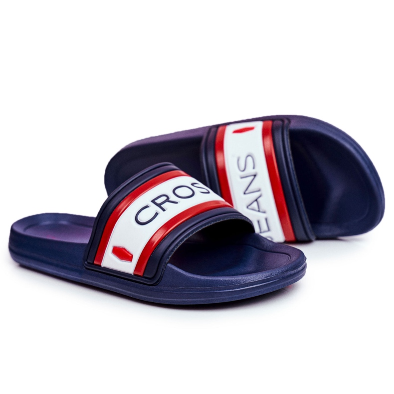 Pánské pantofle Cross Jeans Navy Blue FF1R4092 námořnická modrá