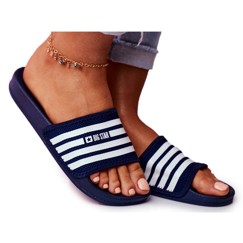 Dámské pantofle Big Star Navy Blue FF274A356 modrý