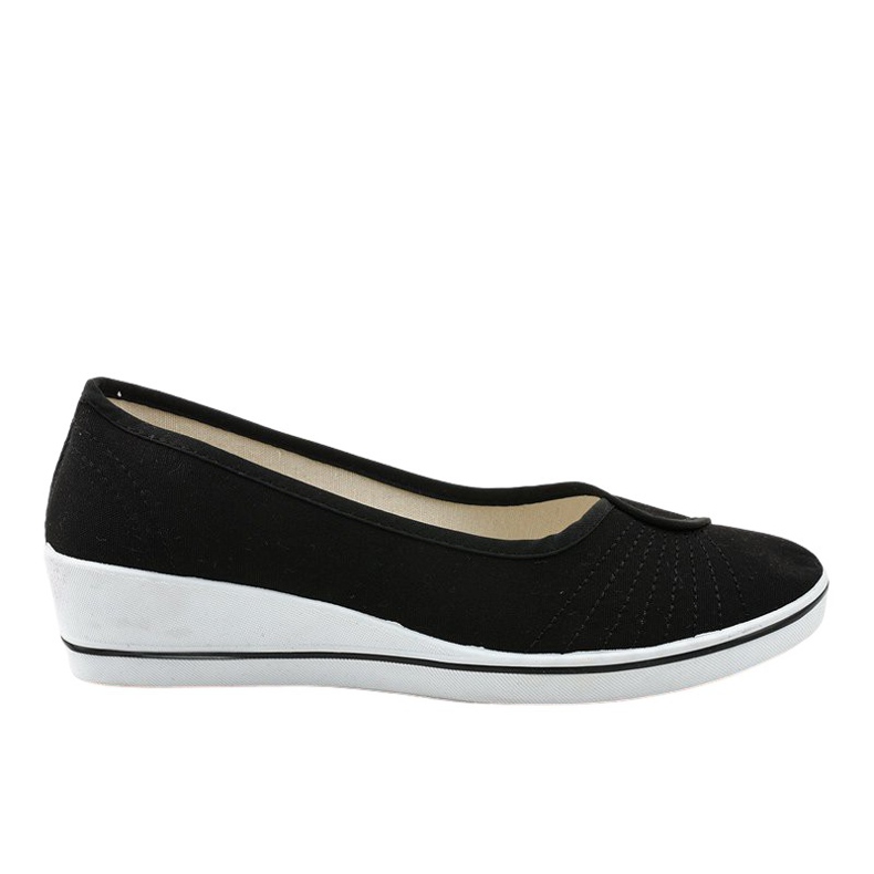 Černé tenisky, klínové tenisky K-1-001 černá Černé tenisky, klínové tenisky K-1-001 černá