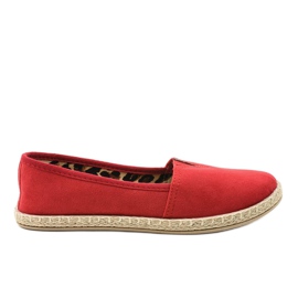 Červené slip espadrilky s leopardím potiskem TL128-3 červený
