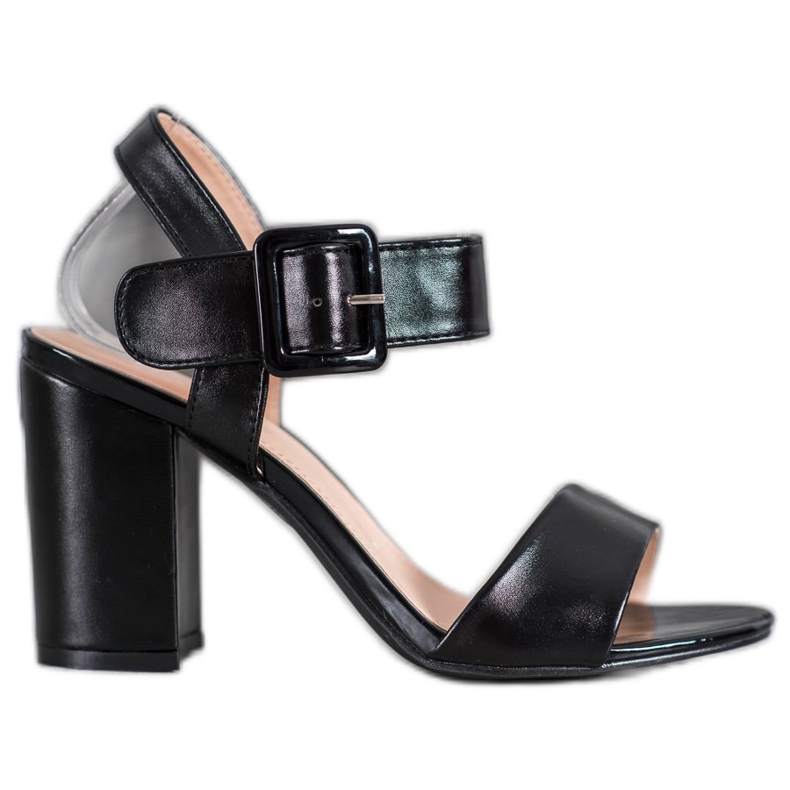 Small Swan Sandály Na Tyči S Eko Kůže černá