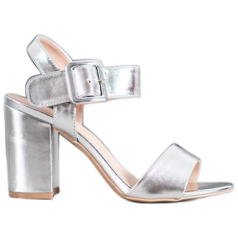 Small Swan Sandály Na Tyči S Eko Kůže šedá