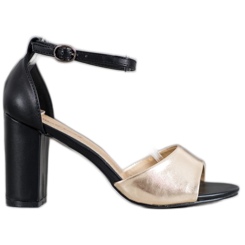 Small Swan Klasické sandály na baru černá žlutá