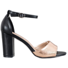 Small Swan Klasické sandály na baru černá žlutá