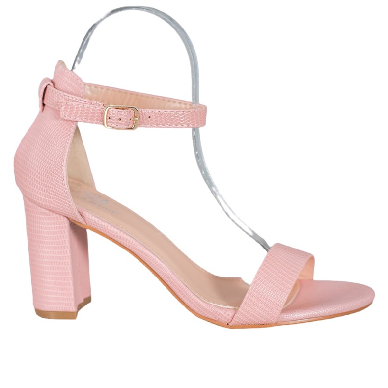 Small Swan Stylové sandály na vysokém podpatku růžový Small Swan Stylové sandály na vysokém podpatku růžový