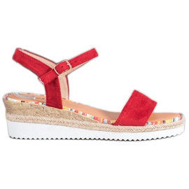 Yes Mile Pohodlné semišové sandály červené Yes Mile Pohodlné semišové sandály červené