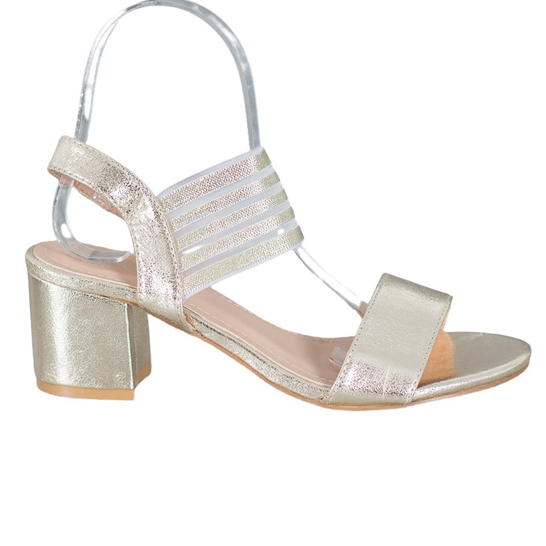 Small Swan Lesklé sandály zlatý