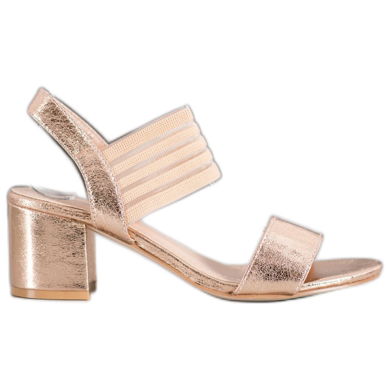 Small Swan Lesklé sandály zlatý