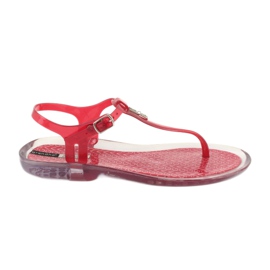 Žabky Grendha Clear / red bezbarvý červený