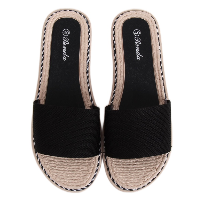 Černé dámské černé pantofle 35-185 černé černá