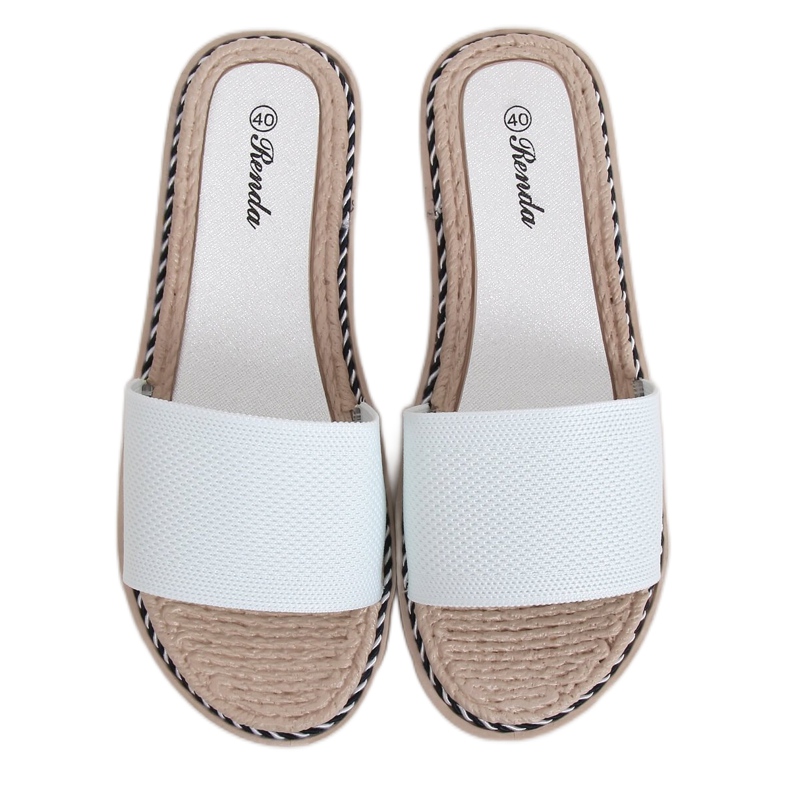 Bílé dámské pantofle 35-185 Bílé bílý