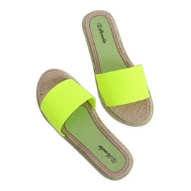 Dámské pantofle neon 35-185 zelené zelený