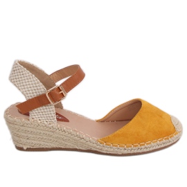 Espadrilky na klíncích medové S-820 žluté žlutá Espadrilky na klíncích medové S-820 žluté žlutá