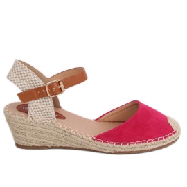 Espadrilky na fuchsiových klínech S-820 Fushia růžový