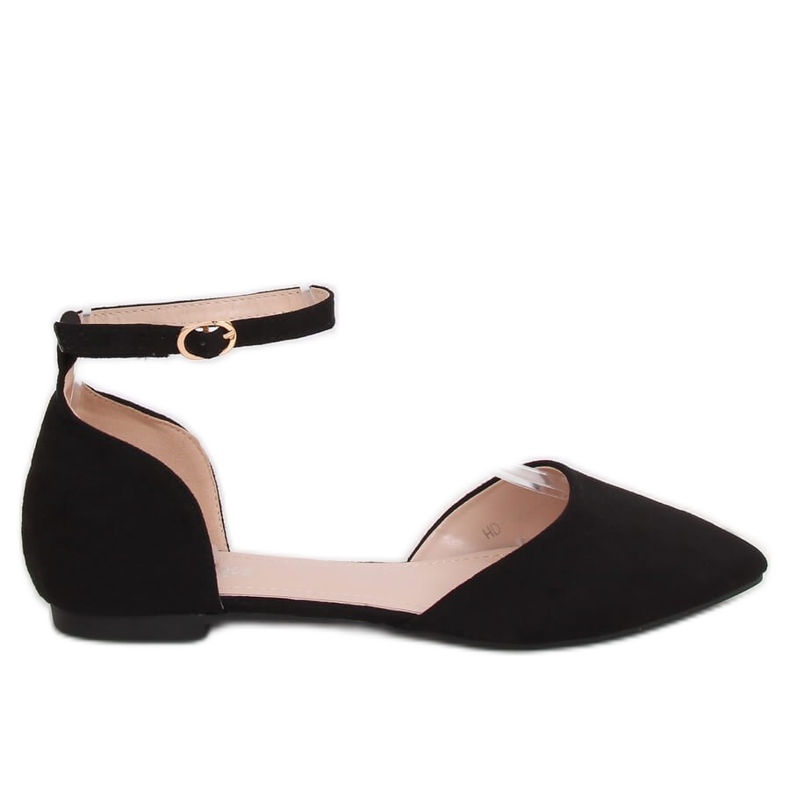 Černé HD-100 Černě broušené balerínky černá