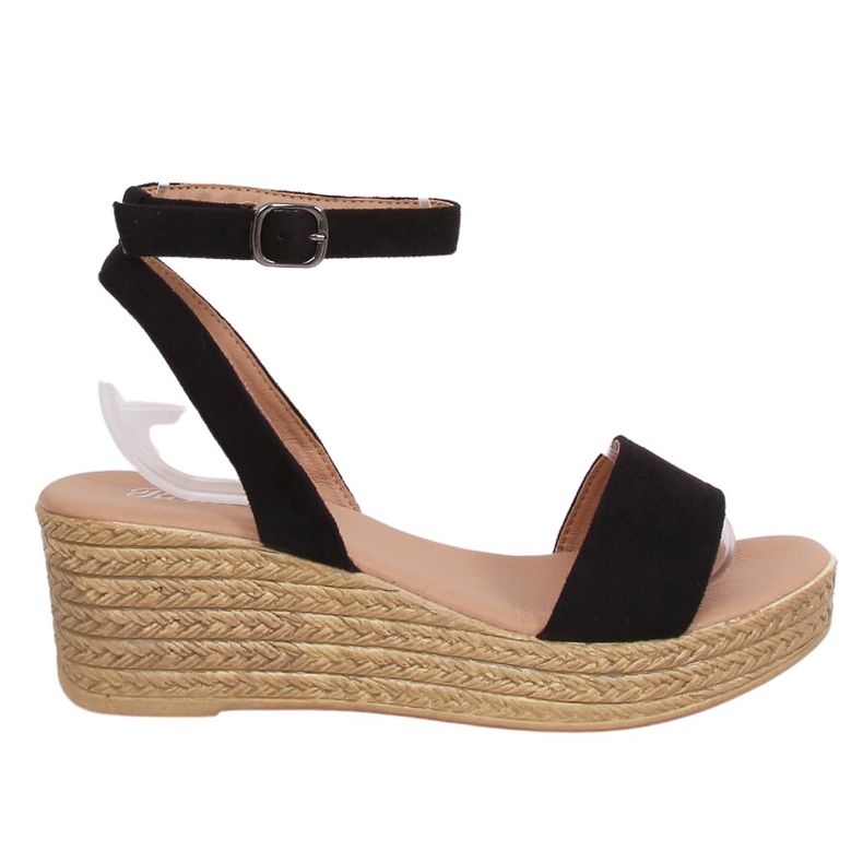 Černé klínové sandály 019-18 černé černá