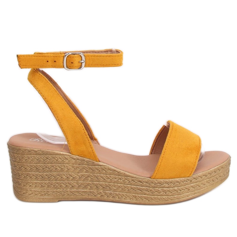 Sandály na klín med 019-18 Žlutá