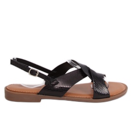 Černé dámské sandály 222-31 Black černá Černé dámské sandály 222-31 Black černá