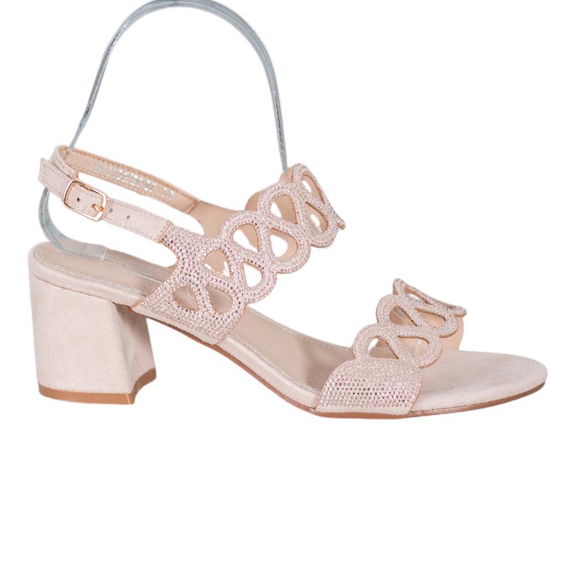 Filippo Sandály na sloupek s kubickým zirkonem hnědý Filippo Sandály na sloupek s kubickým zirkonem hnědý