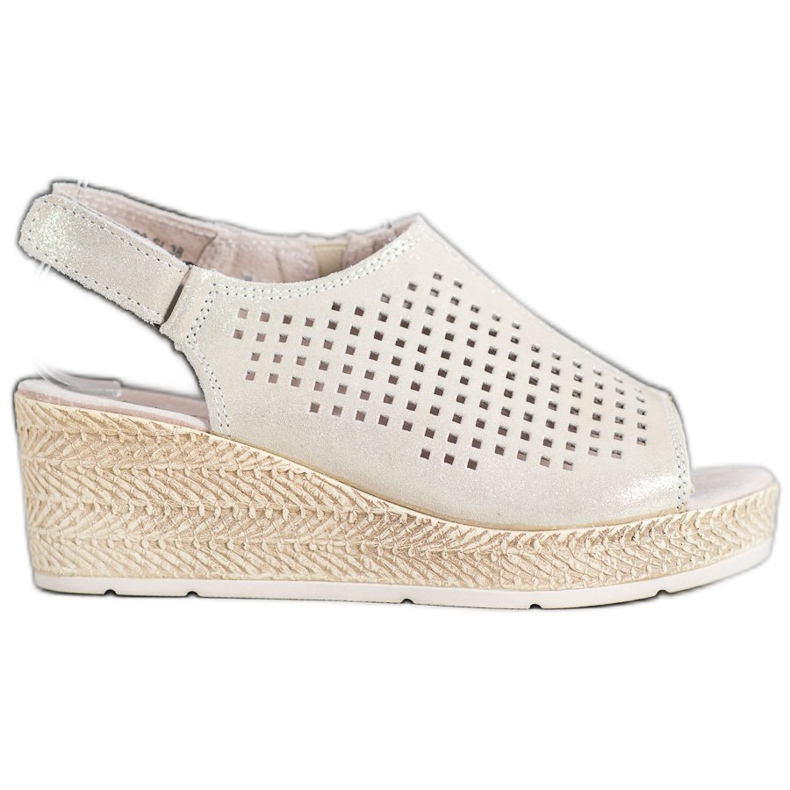 Filippo Kožené sandály se suchým zipem šedá žlutá