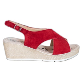 Filippo Lehké kožené sandály červené