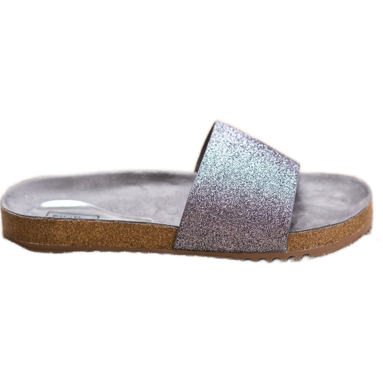 Filippo Grafitové pantofle se třpytkami šedá