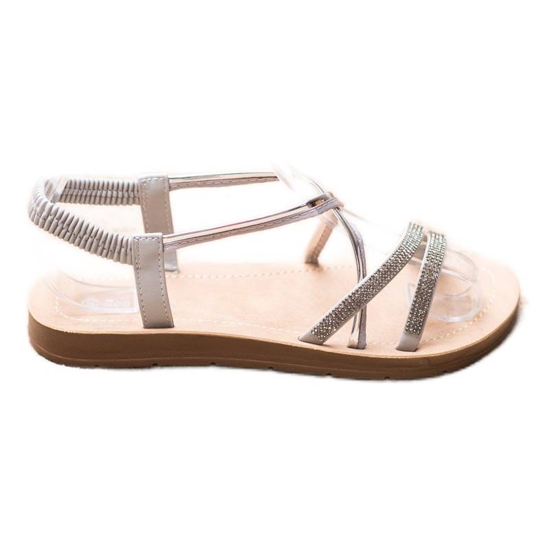 Sea Elves Sandály se stříbrnými ozdobami šedá