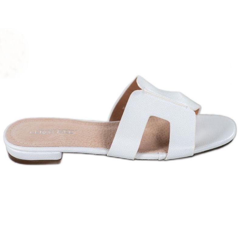 SHELOVET Klasické pantofle z ekologické kůže bílý