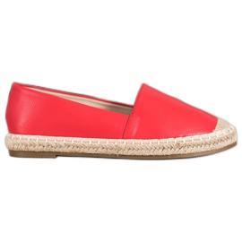SHELOVET Lehké espadrilky z ekokůže červený