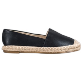 SHELOVET Lehké espadrilky z ekokůže černý