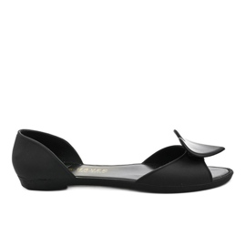 Černé gumové balerínky melissa se srdcem KM121-8 černý