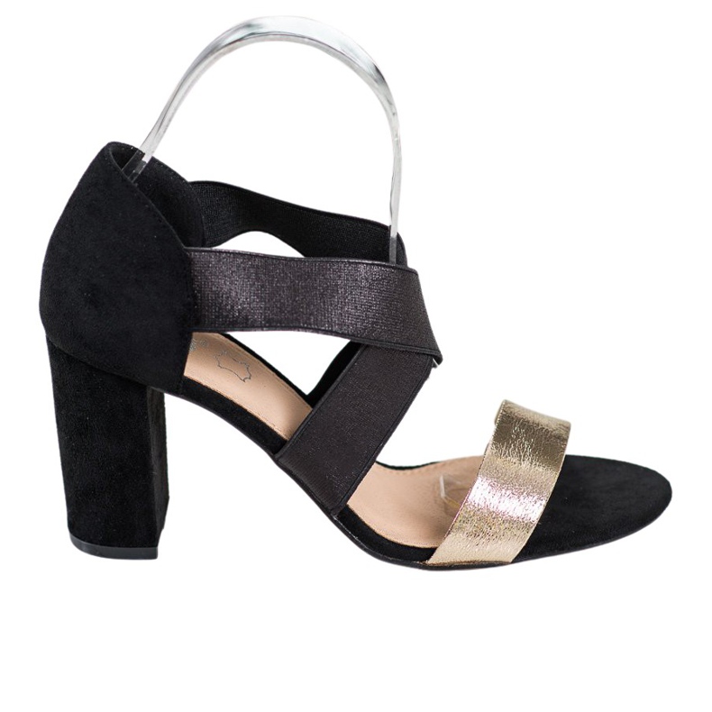 Evento Nazouvací sandály s gumičkou černá žlutá