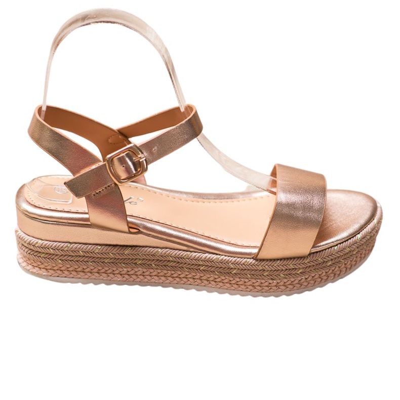 Weide Zlaté sandály se zdobenou platformou zlatý