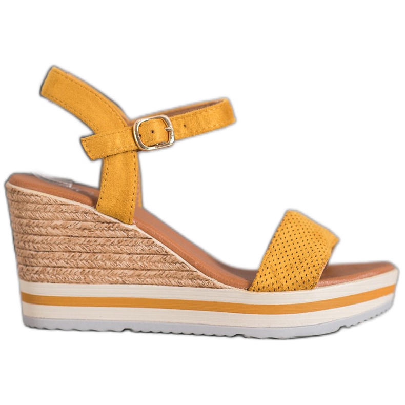 Weide Módní semišové klínky žlutá