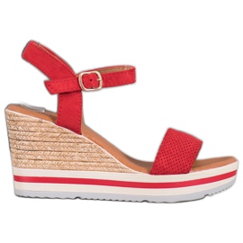 Weide Módní semišové klínky červený