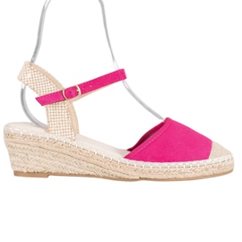 Best Shoes Růžové sandály Espadrilles růžový Best Shoes Růžové sandály Espadrilles růžový