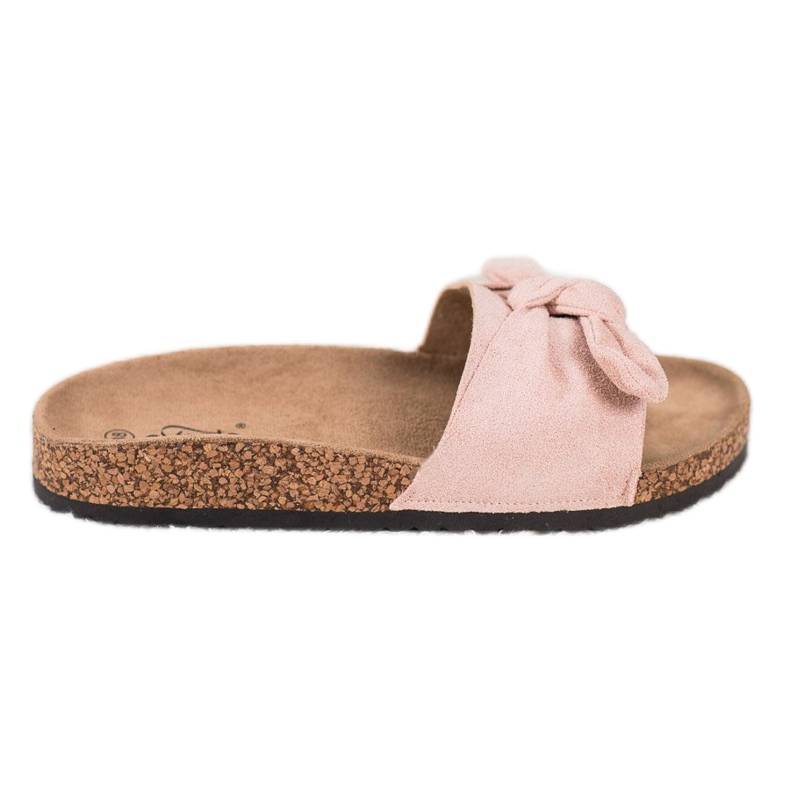 Evento Semišové pantofle na platformě růžový