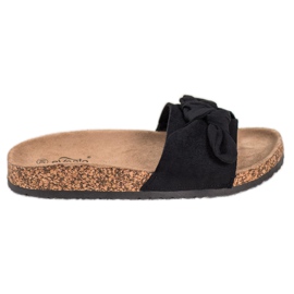 Evento Semišové pantofle na platformě černý