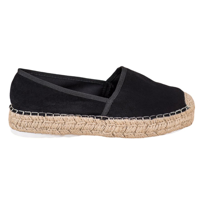 Seastar Prolamované espadrilky se semišem černá Seastar Prolamované espadrilky se semišem černá