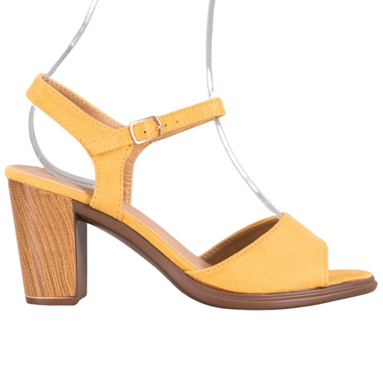 SHELOVET Sandály ze žlutého semiše žlutá