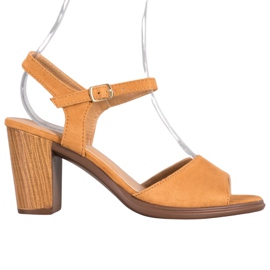 SHELOVET Velbloudí semišové sandály hnědý SHELOVET Velbloudí semišové sandály hnědý