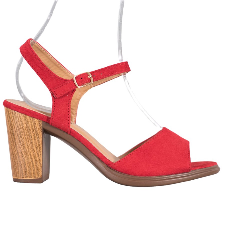 SHELOVET Sandály z červeného semiše