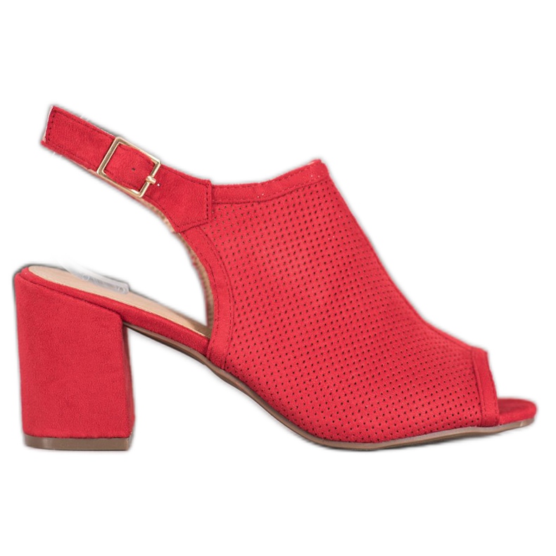 SHELOVET Klasické uzavřené sandály červené