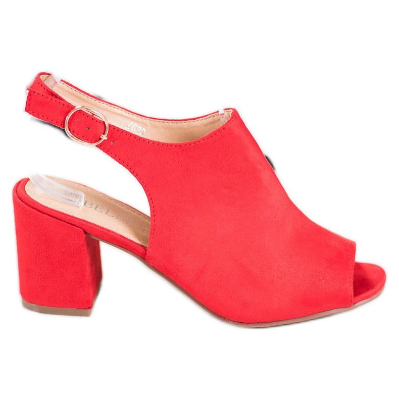 SHELOVET Klasické sandály na vysokém podpatku červené