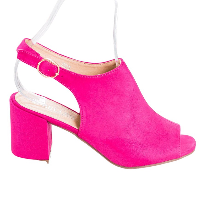 SHELOVET Klasické sandály na vysokém podpatku růžový