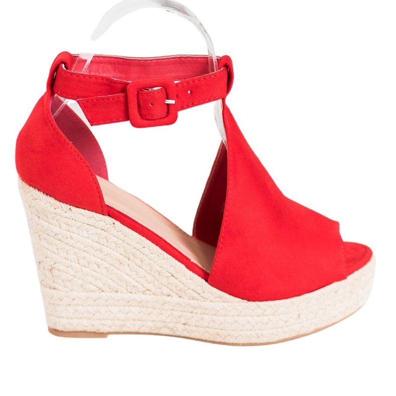 Queen Vivi Zabudované semišové klíny červené