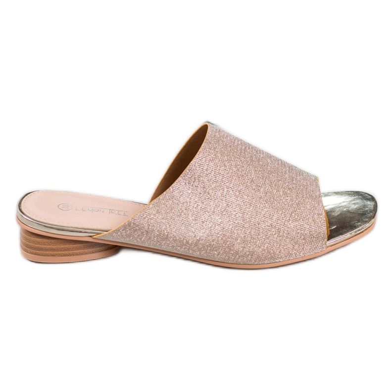 SHELOVET Elegantní pantofle se třpytkami žlutá