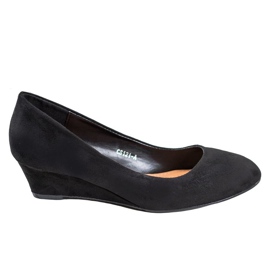 SHELOVET Černé klínové pumpy černý